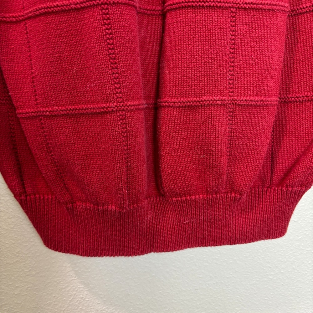 Vintage‎ IZOD Sweater Men's Medium Red Pattern Knit Pullover Box Pattern Casual - Picture 8 of 10